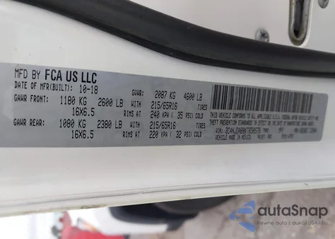 2019 Jeep Compass Sport 4X4 z USA, uszkodzony, nr VIN 3C4NJDAB8KT650579